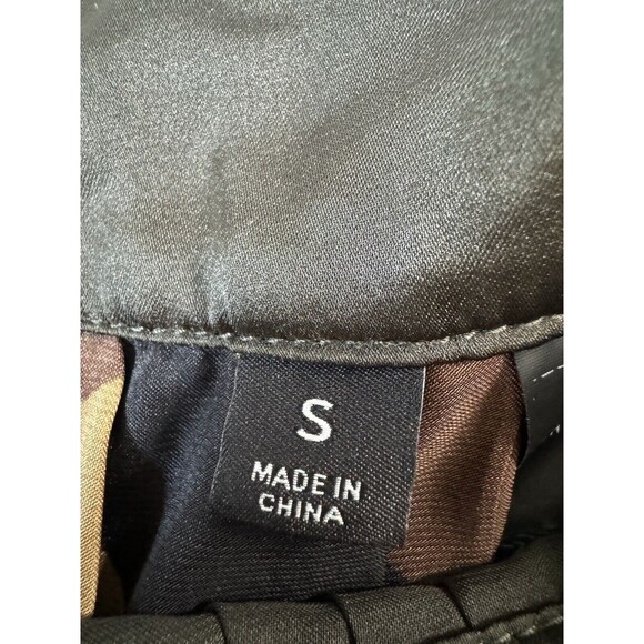 G-Star  A-LINE MIDI SKIRT  Pleated Green And Camo Silky Excellent Size Small S - Picture 4 of 8